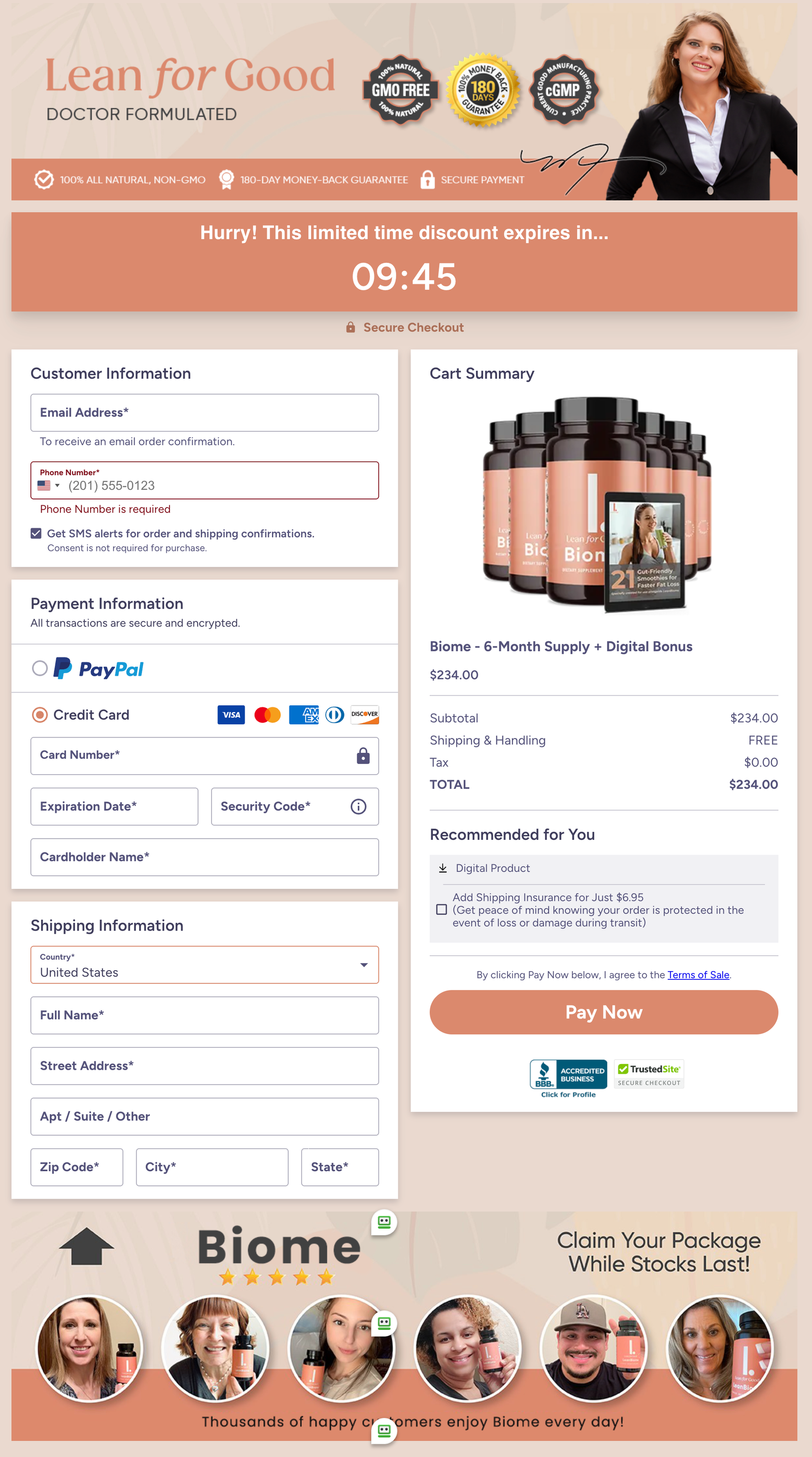 LeanBiome Official Website Secure Order Page